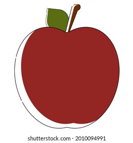 Vector. Apple . Picture on a bottle of juice.