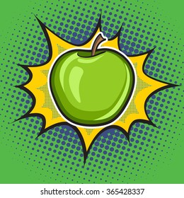 Vector apple pop art retro style. 