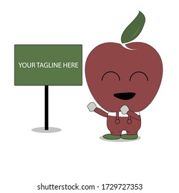 vector apple red cute template