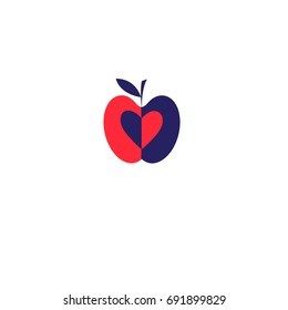 Vector apple red icon on a white background