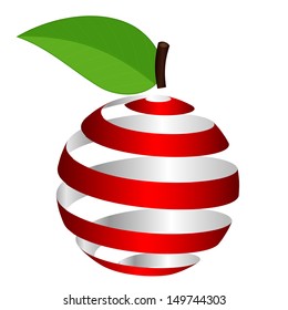 Vector apple from ribbon