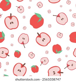 Vector Apple Seamless Pattern. Great for textiles, wallpapers, wrapping paper.