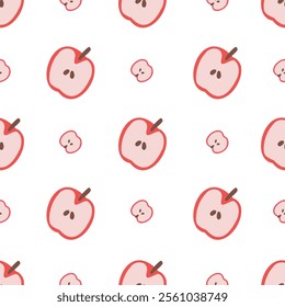 Vector Apple Seamless Pattern. Great for textiles, wallpapers, wrapping paper.