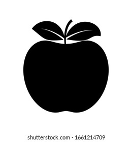 Vector apple silhouette .Isolated white background.
