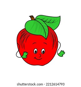 vector apple with someone's smile and greeting