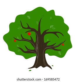 Vector apple tree illustration