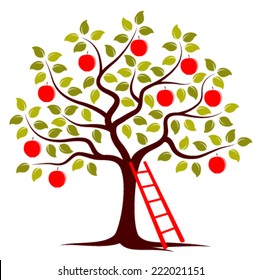 Vector Apple Tree Ladder Isolated On Stock Vector Royalty Free