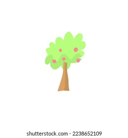 vector apple tree that has fruit ready to be harvested