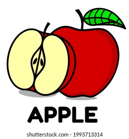 vector apples for examples children coloring , simple and attractive design