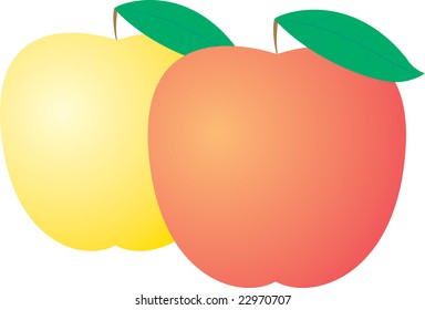 Vector apples  isolated on white background