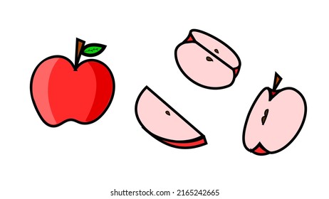 vector of apples on a white background good for fruit design