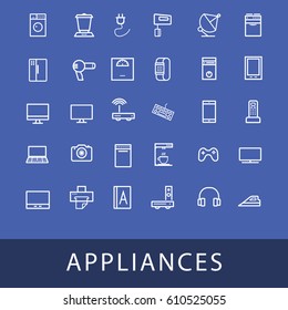 Vector Appliances Line Icons