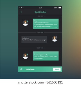 Vector Application With Chat Boxes. Message Box. Duologue Window. Messenger