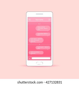 Vector application with chat boxes. Messenger. Message box. Duologue window