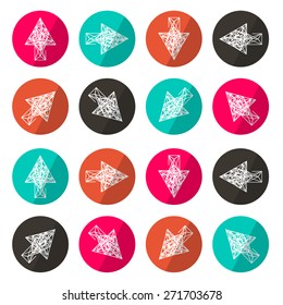 Vector Application Icons - Outline Arrows in Circles Set