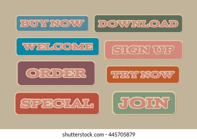 Vector applique style typographic banners. Layered, double stitched with padding