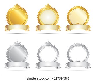 Vector Approval Seal Gold & Silver Set