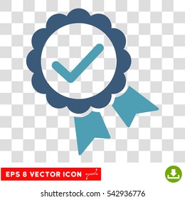 Vector Approve Stamp EPS vector pictogram. Illustration style is flat iconic bicolor cyan and blue symbol on a transparent background.