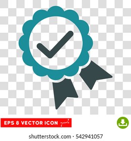 Vector Approve Stamp EPS vector pictogram. Illustration style is flat iconic bicolor soft blue symbol on a transparent background.