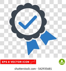 Vector Approve Stamp EPS vector pictograph. Illustration style is flat iconic bicolor smooth blue symbol on a transparent background.