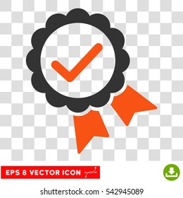 Vector Approve Stamp EPS vector pictograph. Illustration style is flat iconic bicolor orange and gray symbol on a transparent background.