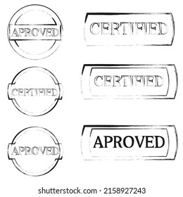 Vector approved and certified stamp set
