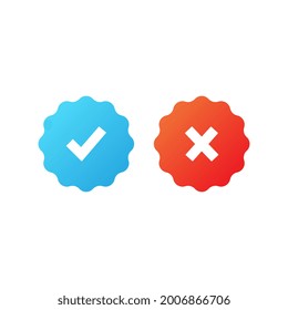 Vector Approved and Rejected Badge Medals