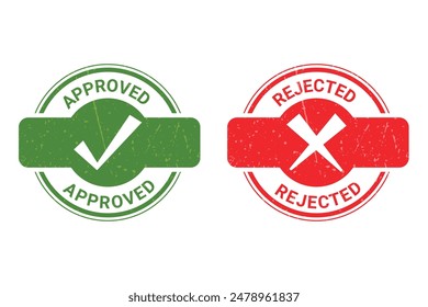 vector approved and rejected stamp design
