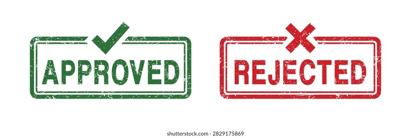 Vector Approved And Rejected Stamp Icon Symbols