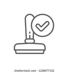 Vector approved stamp, accepted line icon. Symbol and sign illustration design. Isolated on white background