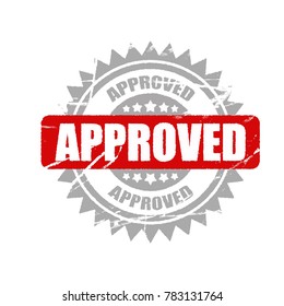 Vector approved stamp. informative illustration, advertising and marketing background