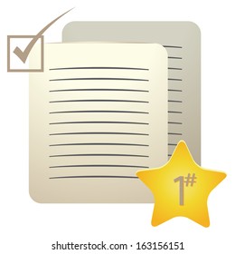 vector Approved And Wining Text On Paper
