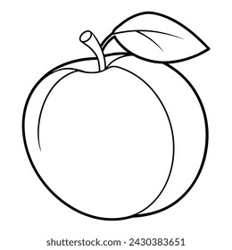 Vector of apricot illustration coloring page for kids