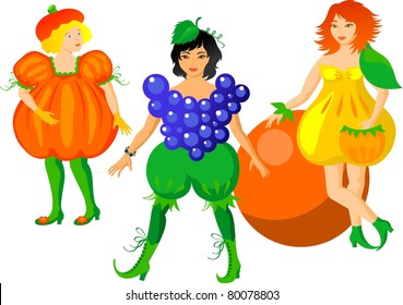 Vector apricot melon grape kids carnival