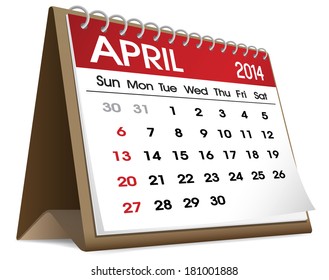 Vector of April 2014 Calendar