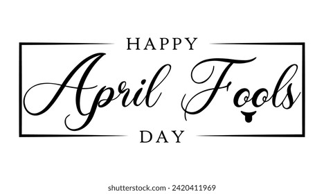 Vector April Fools day hand drown lettering.