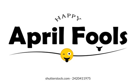 Vector April Fools day hand drown lettering.