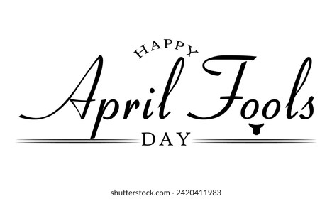 Vector April Fools day hand drown lettering.