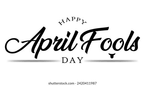 Vector April Fools day hand drown lettering.