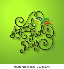 Vector April Fool's Day Inscription, Holiday Symbol. Hand Drawn Lettering. Ornate Vintage Lettering