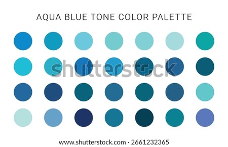 Vector Aqua Blue Color Palette Collection