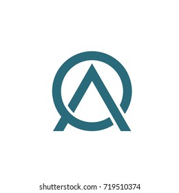 Vector Aqua Circle Initial A O Logo