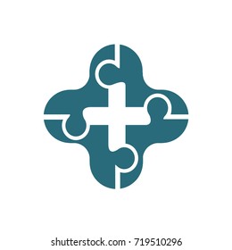 Vector Aqua Cross Group Health Logo