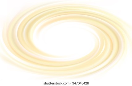 Vector aqua futuristic luxury beige modern fond of soft shiny decorative rippled curvy surface. Closeup view with space for text in glowing center in middle of funnel 