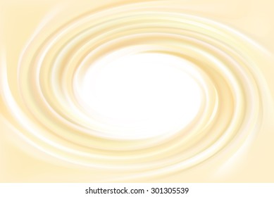 Vector aqua futuristic luxury yellow modern backdrop of soft shiny swirling rippled curvy texture. Closeup view with space for text in glowing center in middle of funnel 