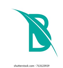 Vector Aqua Letter B Botanical Logo
