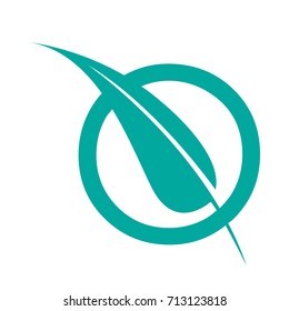 Vector Aqua Letter O Botanical Logo