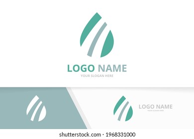 Vector aqua logo combination. Unique water drop logotype design template.