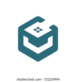 Vector Aqua Realty Hive Initial V Logo