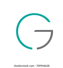 Vector Aqua Single Letter G C Logo